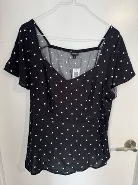 Torrid - Sweetheart peplum top polka dots